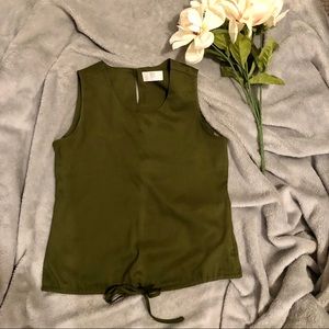 Bayo Navy Green Sleeveless Blouse